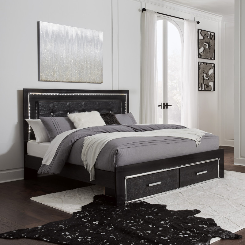 B1420 King Panel Storage Bed