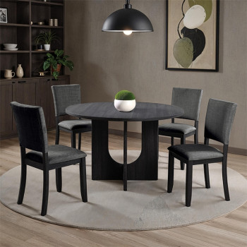 SL3406DG-RT-5PC Oberto 5 Pc Round Dining Table Set