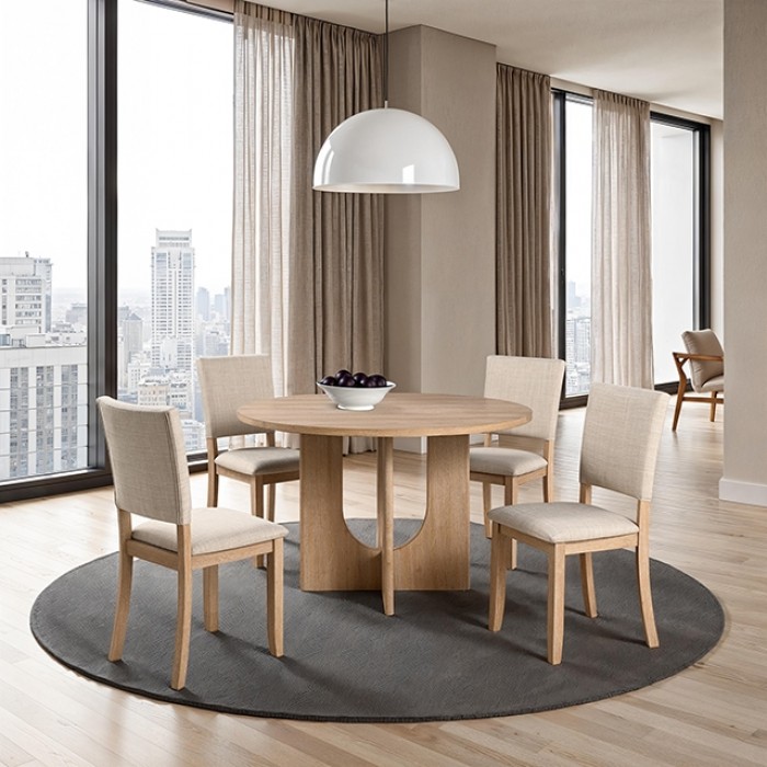 SL3406NT-RT-5PC Oberto 5 Pc Round Dining Table Set