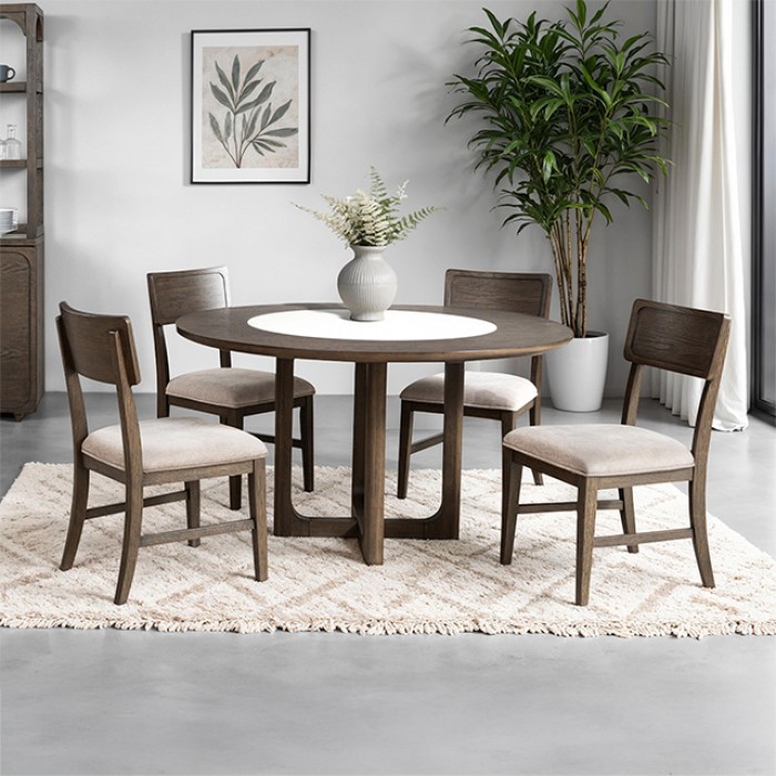 FM34021DW-RT-5PC Vellara 5 Pc Round Dining Table Set