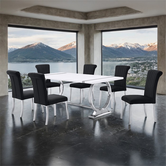 FM37008SV-T-7PC-07SB Holbaek 7 Pc 80" Dining Table Set