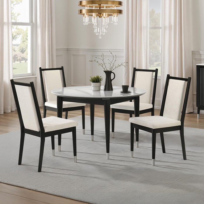 FM32001BK-RT-5PC Maidstone 5 Pc Round Dining Table Set