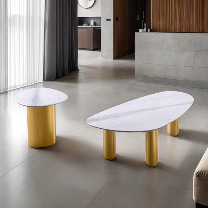 FM47005WH-2PC 2PC SETS Northwich Cooffe Table + Side Table