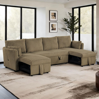 SL64002BR-SECT Denholme U-Sectional w/ Pull Out