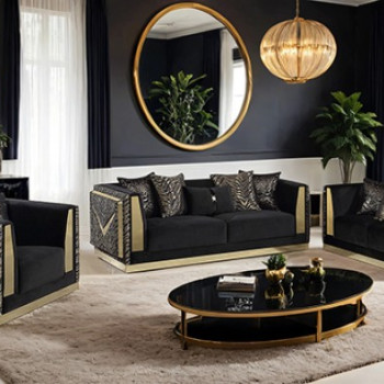 FM67000BK-2PC 2PC SETS Doriphei Sofa + Loveseat