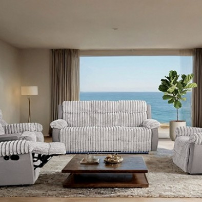 FM64004GY-2PC 2PC SETS Dionysus Manual Reclining Sofa + Loveseat