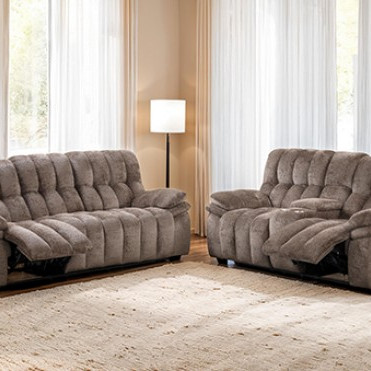 FM64001DB-2PC 2PC SETS Hieronymus Manual Sofa + Loveseat