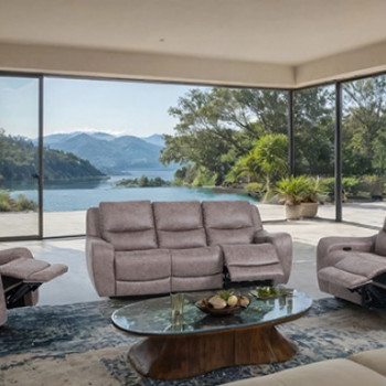 CM9931BR-2PC 2PC SETS Demetrius Power Sofa + Loveseat