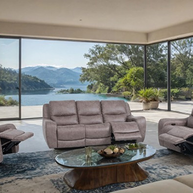 CM9931BR-2PC 2PC SETS Demetrius Power Sofa + Loveseat