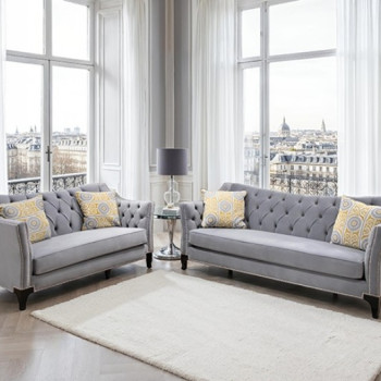 SM2296GY-2PC 2PC SETS Wilmette Sofa + Loveseat