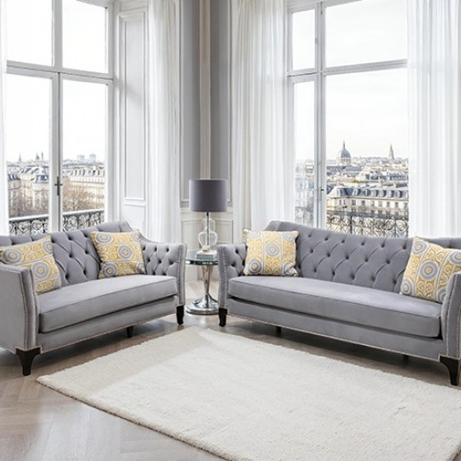 SM2296GY-2PC 2PC SETS Wilmette Sofa + Loveseat