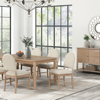 FM3426NT-T-7PC 7PC SETS Rheinfall Dining Table + 6 Chairs