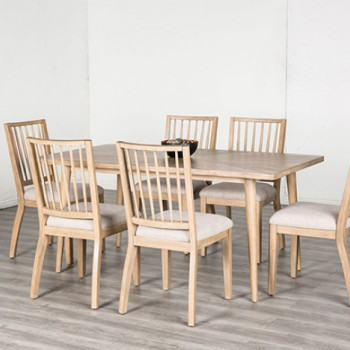 FM39002NT-T-7PC 7PC SETS Lakeside Rect. Dining Table + 6 Side Chairs