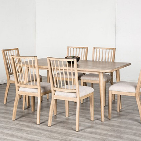 FM39002NT-T-7PC 7PC SETS Lakeside Rect. Dining Table + 6 Side Chairs