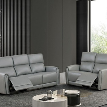 FM6012GY-SF-2PC 2PC SETS Schlieren Power Sofa + Loveseat