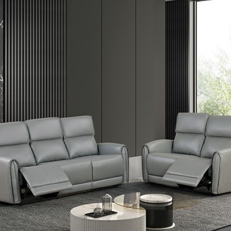 FM6012GY-SF-2PC 2PC SETS Schlieren Power Sofa + Loveseat