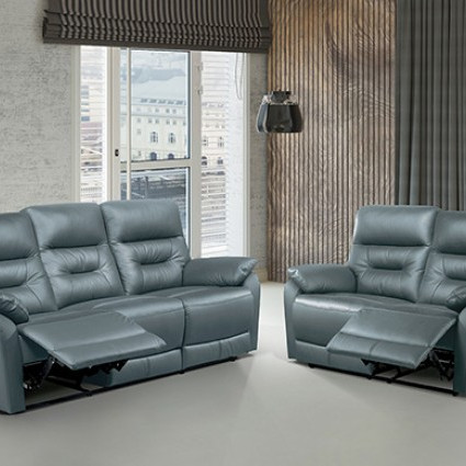 FM69007BL-SF-M-2PC 2PC SETS Micaelis Manual Recline Sofa + Loveseat