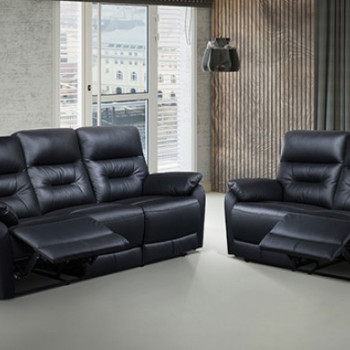 FM69007BK-SF-M-2PC 2PC SETS Micaelis Manual Recline Sofa + Loveseat