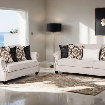 FM61009WH-SF-LV 2PC SETS Earley Sofa + Loveseat