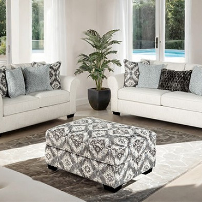 FM61113WH-SF-LV 2PC SETS Queensbury Sofa + Loveseat