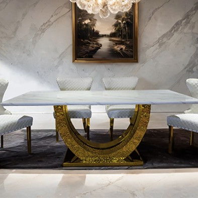 FM33003GD-T-TABLE-5PC1 5PC SETS Portanova Dining Table + 4 Chairs