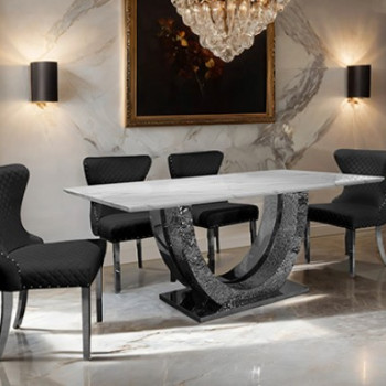 FM33003SV-T-TABLE-5PC 5PC SETS Portanova Dining Table + 4 Chairs