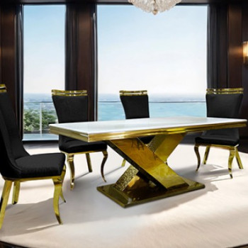 FM33002GD-T-TABLE-5PC 5PC SETS Palazzo Dining Table + 4 Chairs