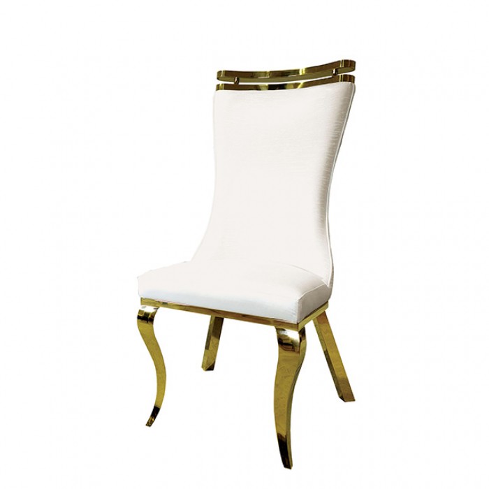 FM33011WH-SC-2PK Palazzo Gold Chair