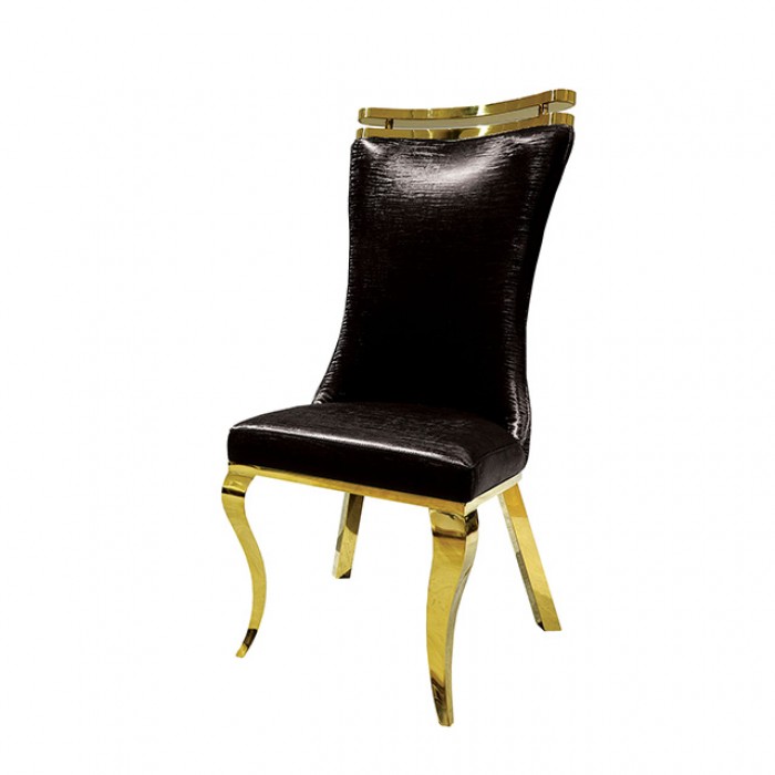 FM33011BK-SC-2PK Palazzo Gold Chair