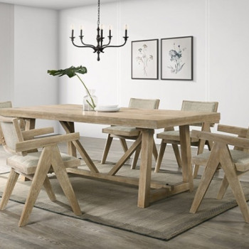 FM3221AK-T-7PC 7PC SETS Guisborough Dining Table + 6 Arm Chairs