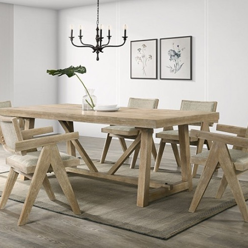 FM3221AK-T-7PC 7PC SETS Guisborough Dining Table + 6 Arm Chairs