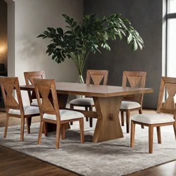 FM3428AK-T-TABLE-7PC 7PC SETS Johannes Dining Table + 6 Side Chairs
