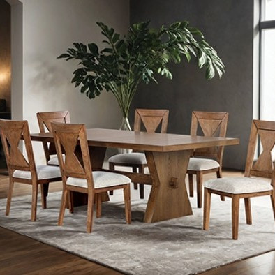 FM3428AK-T-TABLE-7PC 7PC SETS Johannes Dining Table + 6 Side Chairs