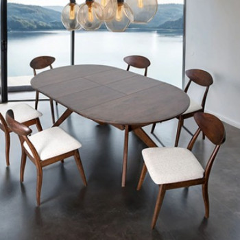 FM30005WN-OT-7PC 7PC SETS Hammel Dining Table + 6 Side Chairs