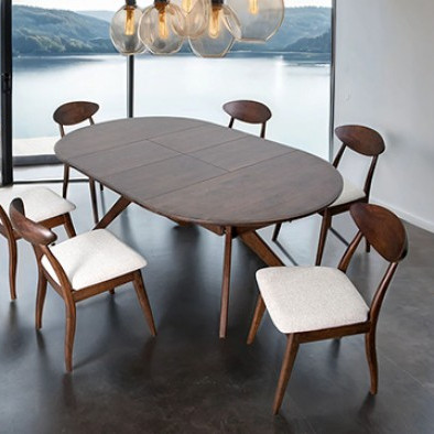 FM30005WN-OT-7PC 7PC SETS Hammel Dining Table + 6 Side Chairs