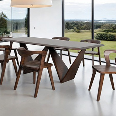 FM30003WN-T-7PC 7PC SETS Romont Dining Table + 6 Side Chairs