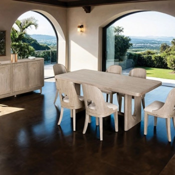 FM39004AK-T-7PC 7PC SETS Sterling West Rect. Dining Table + 6 Side Chairs