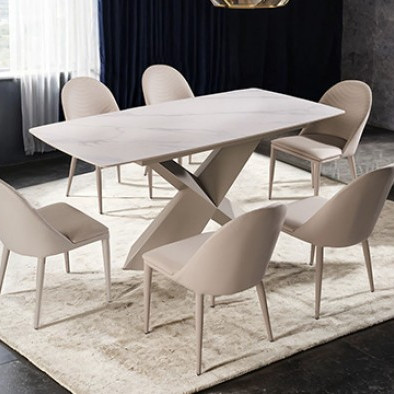FM3700BR-T-TABLE-7PC 7PC SETS Lenvik Dining Table + 6 Side Chairs