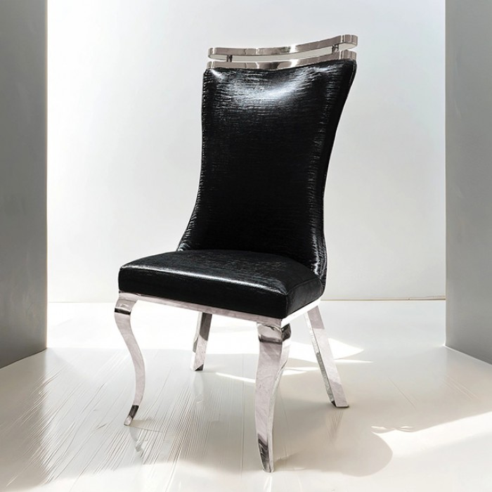 FM33010BK-SC-2PK Palazzo Silver Chair
