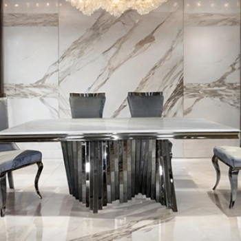 FM33001SV-5PC1 5PC SETS Basilicata Dining Table + 4 Chairs