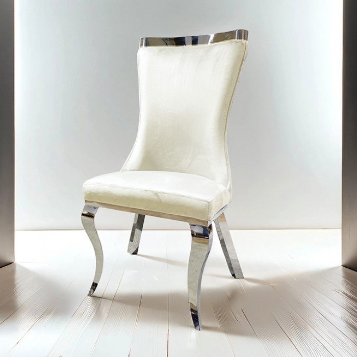 FM33012WH-SC-2PK Basilicata Silver Chair