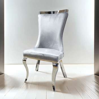 FM33012GY-SC-2PK Basilicata Silver Chair