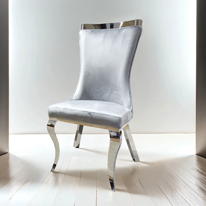 FM33012GY-SC-2PK Basilicata Silver Chair