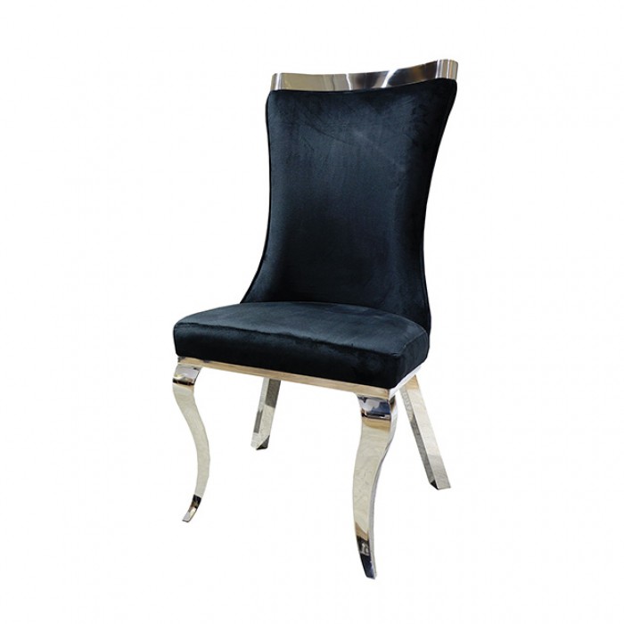 FM33012BK-SC-2PK Basilicata Silver Chair