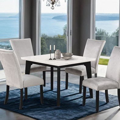 FM3330BK-ST-TABLE-5PC 5PC SETS Sabro Square Dining Table + 4 Side Chairs