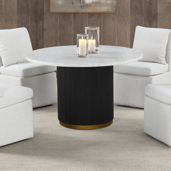FM3431WH-RT-TABLE Varde Round Dining Marble Table
