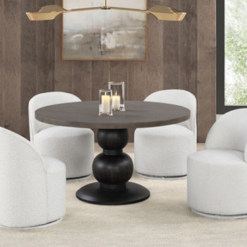 FM3430ES-RT-TABLE-5PC 5PC SETS Essen Round Dining Table + 4 Swivel Chairs