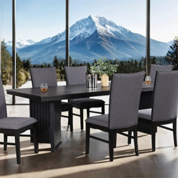 FM3231BK-T-TABLE-7PC 7PC SETS Easingwold Dining Table + 6 Side Chairs
