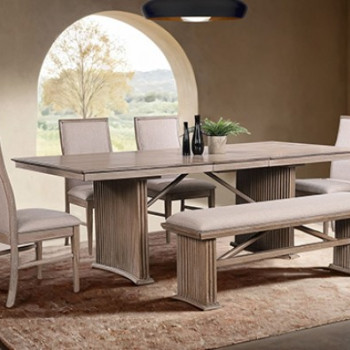 FM3230NT-T-TABLE-6PC 6PC SETS Ellesmere Dining Table + 4 Side Chairs + Bench