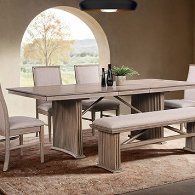 FM3230NT-T-TABLE-6PC 6PC SETS Ellesmere Dining Table + 4 Side Chairs + Bench